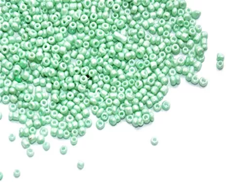 Mint Green Dyed Round Seed Beads/Glass Seed Beads (6/0-3.5 mm 450 Grams) for  Jewellery Making Beading Embroidery Art and Craft