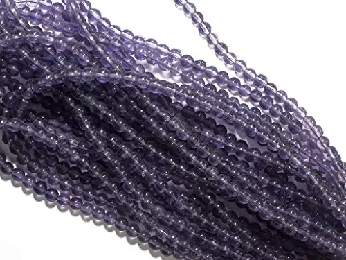 Purple Spherical Pressed Glass Beads (6 mm) (Pack of 12 Strings)