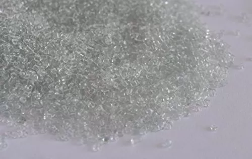 Transparent White/Crystal Round Rocailles/Glass Seed Beads (11/0-2.0 mm) (100 Grams) Standard Quality for  Jewellery Making Beading Arts and Crafts and Embroidery.