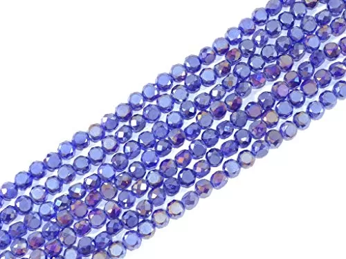 Purple Rainbow Flat Base Spherical Crystal Beads (10 mm 1 String) for Jewellery Making Beading Art and Craft Supplies
