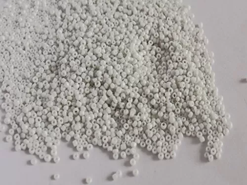 Opaque White Round Rocailles/Glass Seed Beads (6/0-3.5 mm) (100 Grams) Standard Quality for  Jewellery Making Beading Arts and Crafts and Embroidery.