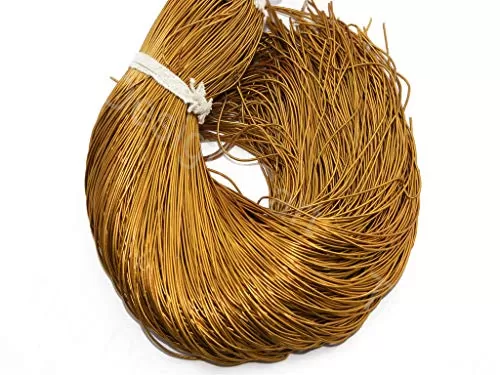 1MM Smooth Finish Golden Copper Dapka/Dabka/French Wire for Aari Zardosi Embroidery & Jewellery Work (400 Gram)