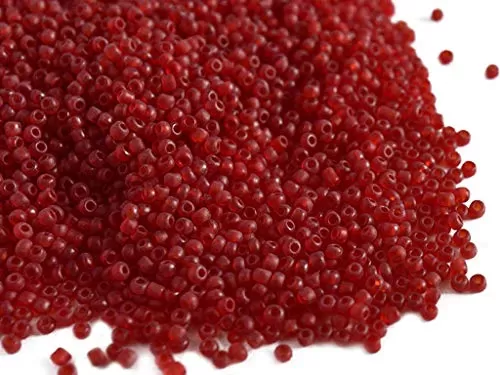 Transparent Maroon Round Rocailles/Glass Seed Beads (8/0-3.0 mm) (450 Grams) Standard Quality for  Jewellery Making Beading Arts and Crafts and Embroidery.