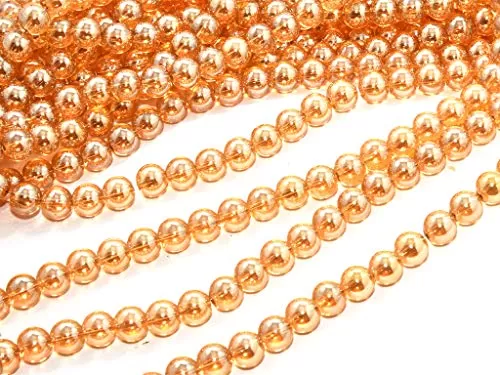 4MM Golden Transparent Glass Pearl for Jewellery Making Beading Art and Craft Supplies (1 String)