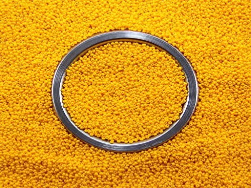 Mustard Yellow Opaque Preciosa Round Seed Beads (6/0-3.5 mm) (100 Grams) - for Embroidery Beading Jewellery Making Art and Craft