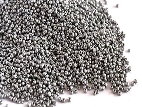 Metallic Silver Round Rocailles/Glass Seed Beads (11/0-2.0 mm 450 Grams) for  Jewellery Making Beading Embroidery Art and Craft