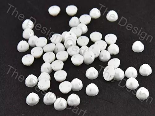 White Round 2 Hole Acrylic Stones (10 mm) (10 Gross) - Used for Embroidery Sewing Handbags Art and Craft