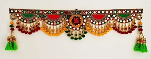 Traditional Multi Zula Pearl Beads Handmade Door Hanging/Bandarwal/Toran for Door Traditional Bandarwal for Door 37" inch Length
