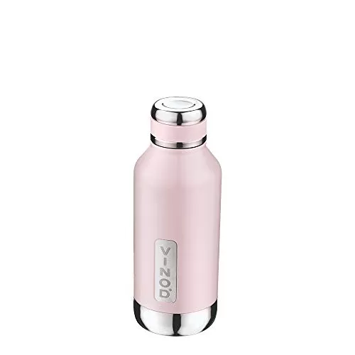 Vinod Stainless Steel Bling 500 Metallic Hot and Cold Water Bottle (500 Ml Light Pink)