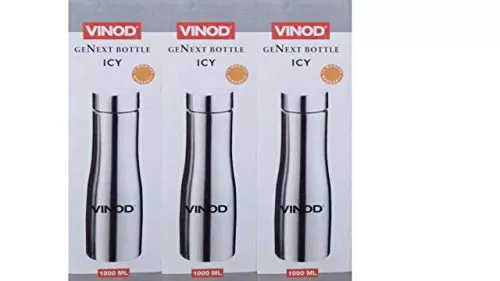 Vinod ICY Stainless Steel Fridge Bottle 1L Set of 3