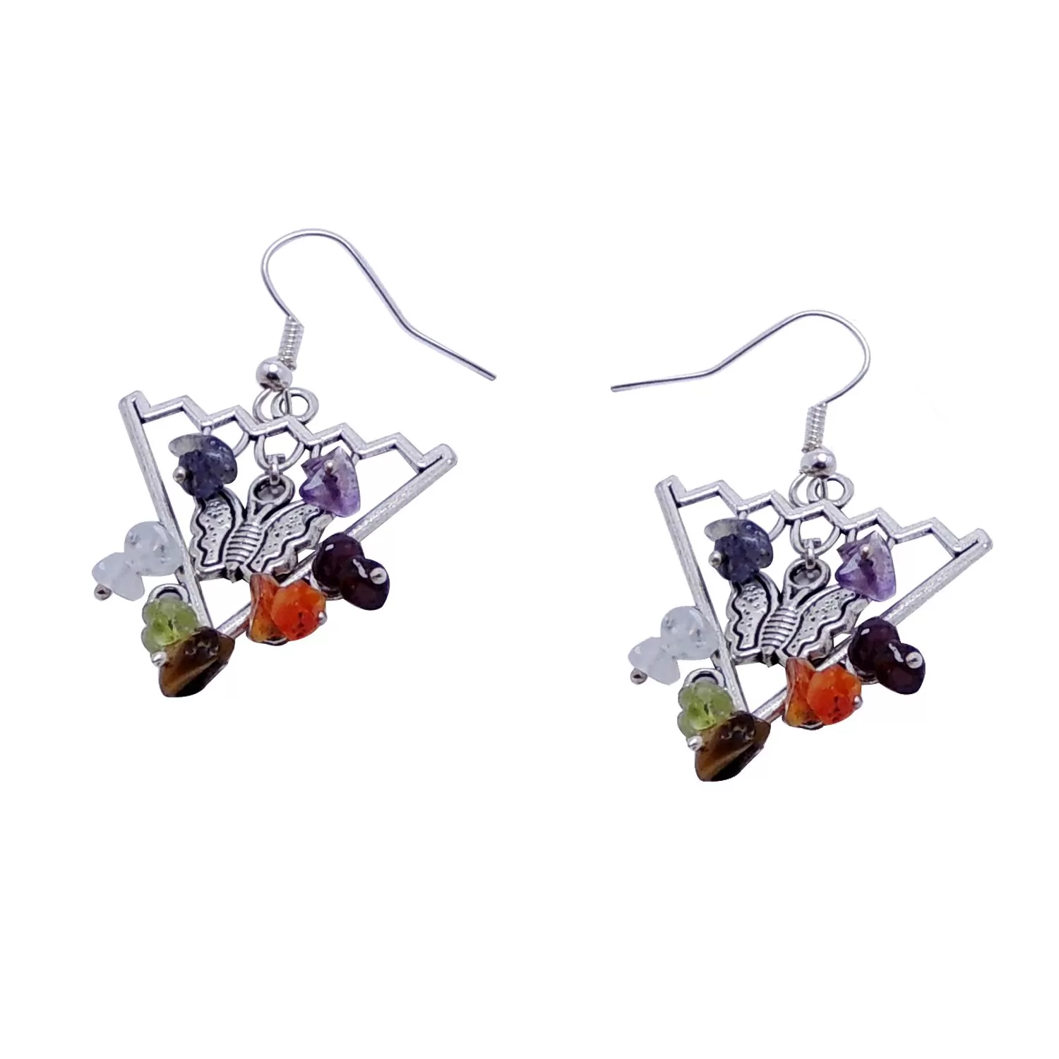 Multi Stone Butterfly Cone Earing, Color- Multi color, For Women & Girls (Pack of 1 Pc.)
