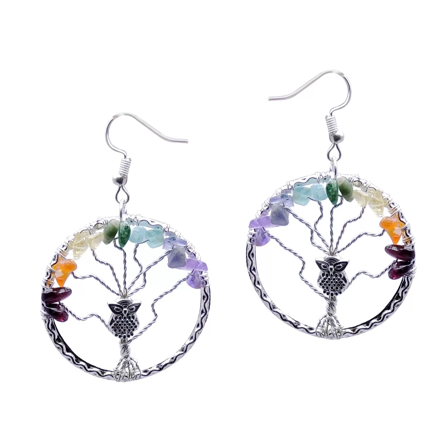 Multi Stone Life Tree Earing, Color- Multi color, For Women & Girls (Pack of 1 Pc.)