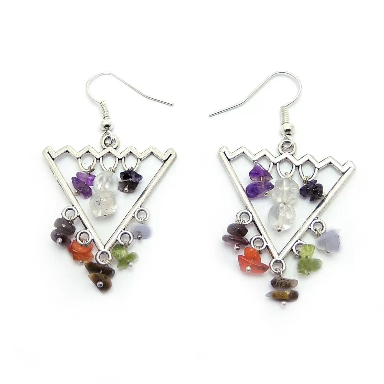 Multi Stone Bead Crystal Cone Earing, Color- Multi color, For Women & Girls (Pack of 1 Pc.)