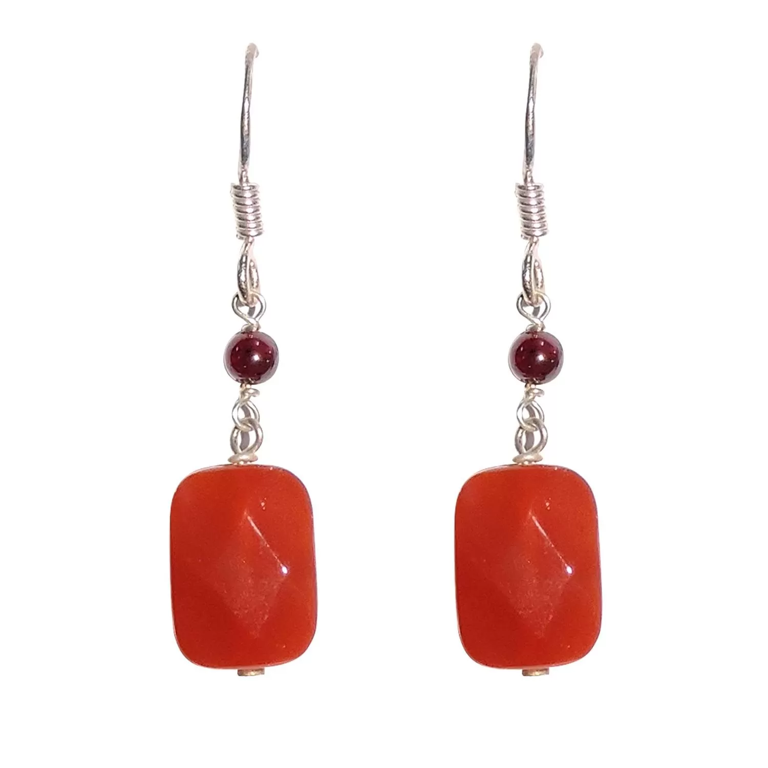 Stone Traditional Carnelian Semi-Precious Earrings , Color- Red & Orange, For Women & Girls (Pack of 1 Pc.)