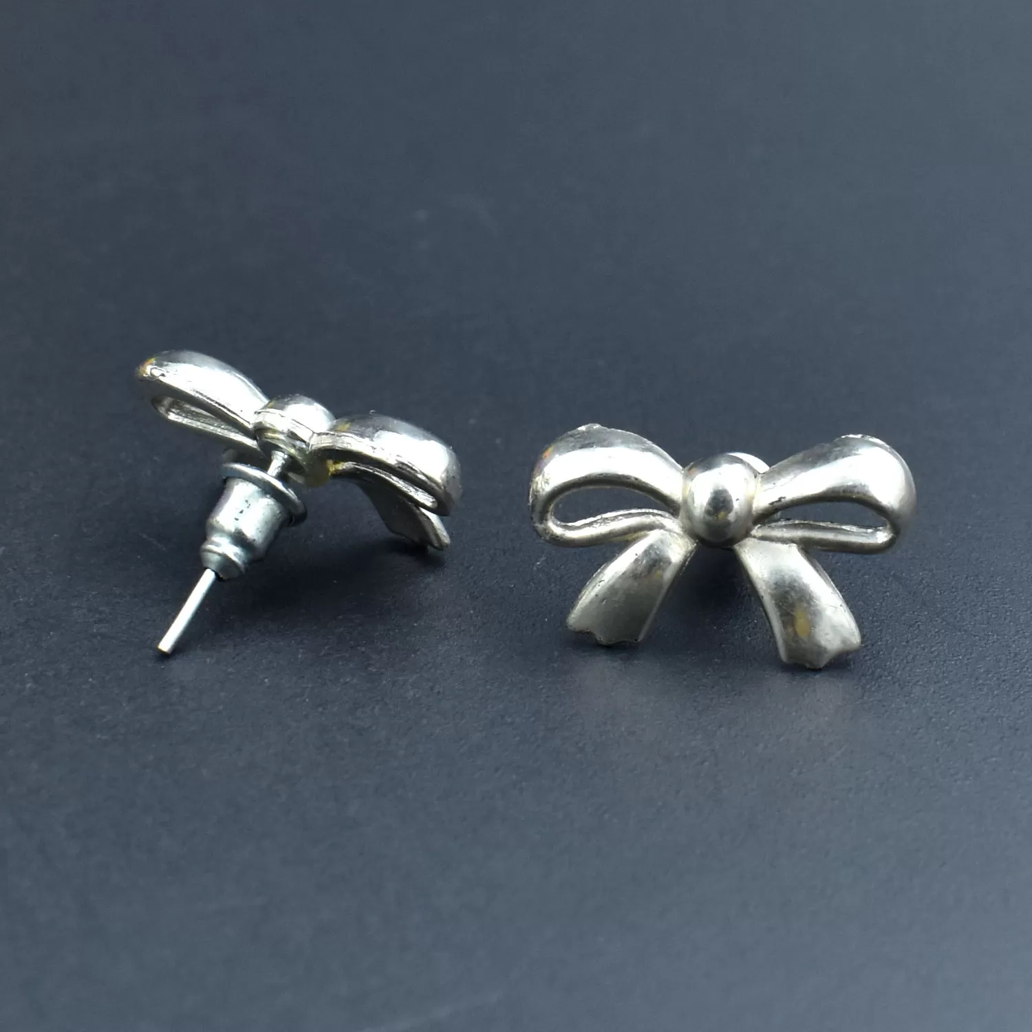 Oxidized Metallic Stud Earrings, 2 image