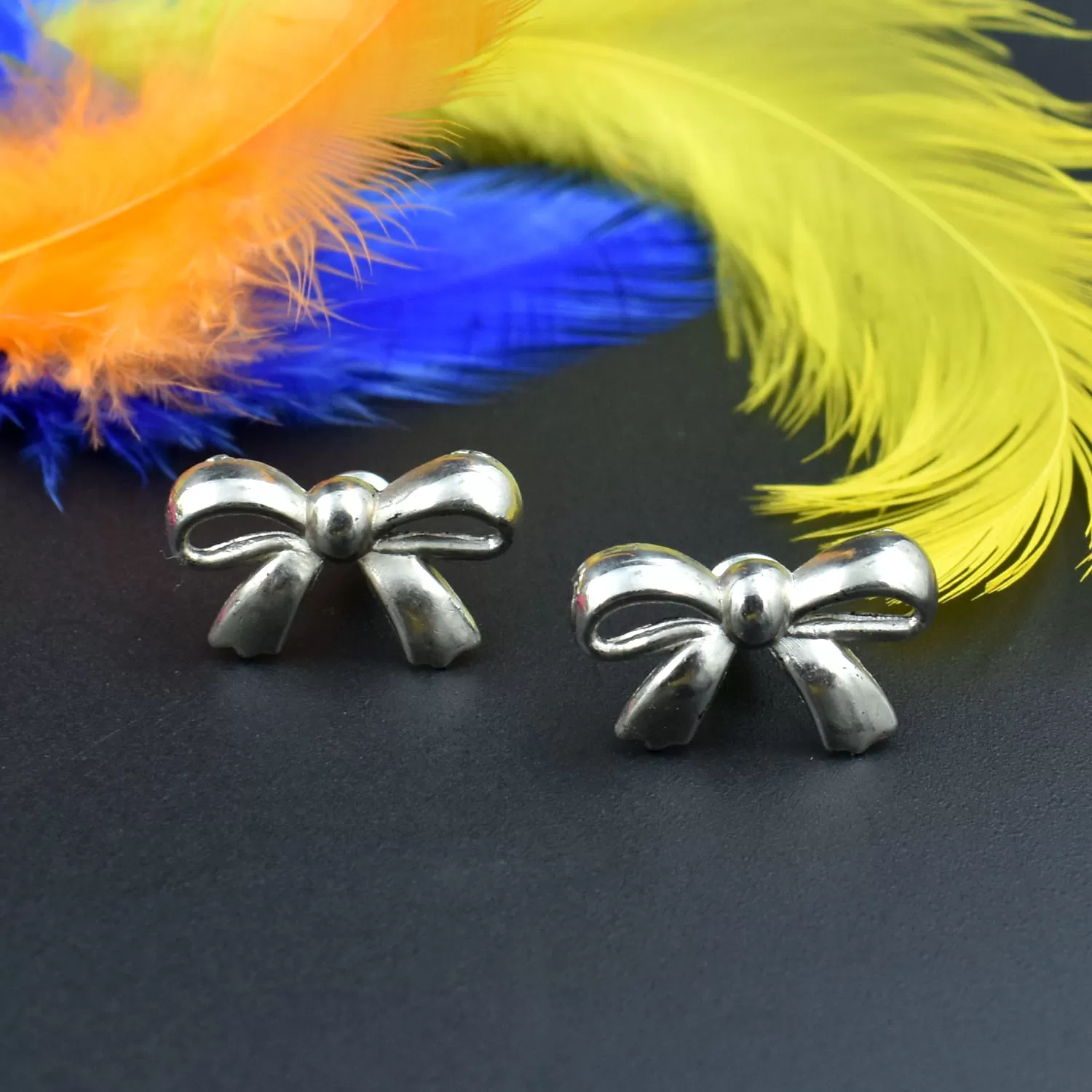 Oxidized Metallic Stud Earrings, 4 image