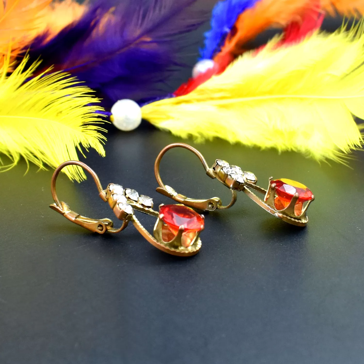 18 kt Gold Plated Swaroski Beautiful Earring, 4 image