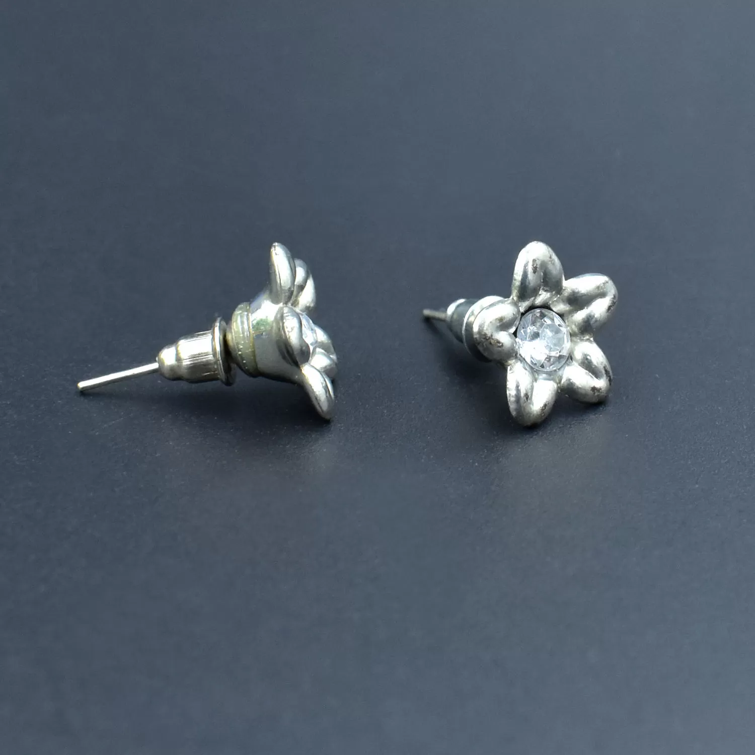 Oxidized Metallic Stud Earrings, 3 image