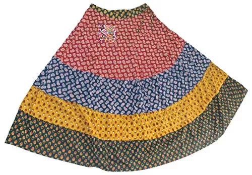 GARBA Skirt Cotton Natural Dye Applique Worked EK-GBS-0003
