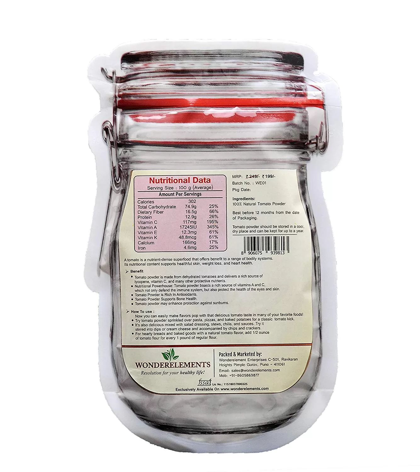 Tomato Powder-100% Natural 150 gm (5.29 OZ ), 2 image