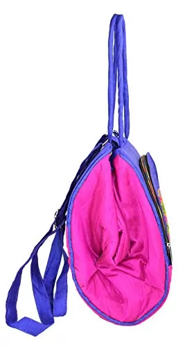 Raw Silk Aahir Work Raw Silk Multi Purpose Adjustable Belt Shoulder Bag HOBO BAG EK-HOB-0004 Pink - Violet, 4 image