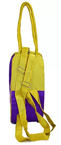 Raw Silk Aahir Work Raw Silk Multi Purpose Adjustable Belt Shoulder Bag HOBO BAG EK-HOB-0004 Violet - Yellow, 5 image