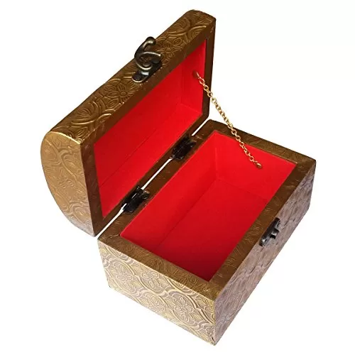 Wooden Jewellery Trinket Box Brass Shade Home Decorative Handicraft Gift Item, 3 image