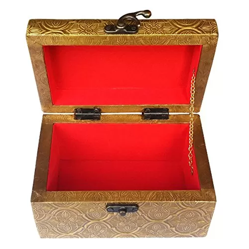 Wooden Jewellery Trinket Box Brass Shade Home Decorative Handicraft Gift Item, 2 image