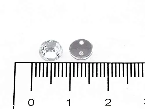 Transparent Round 2 Hole Acrylic Stones (4 mm) (10 Gross) - Used for Embroidery Sewing Handbags Art and Craft, 2 image