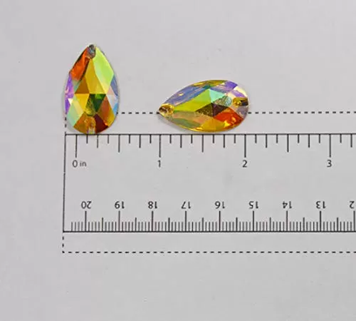 Faceted Rainbow Drop Acrylic Stones (0.5 Inch * 1 Inch) (50 Grams) - for Jewellery Making Stitching Art and Craft, 2 image