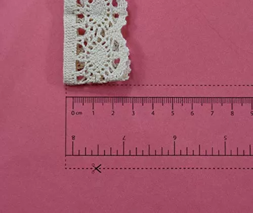 Off White Cotton Lace (1 Inches) (10 Metres) (Design 3)- Used for Trims Borders Embroidered Laces Applique Fabric lace Sewing Supplies Cotton Work lace., 3 image