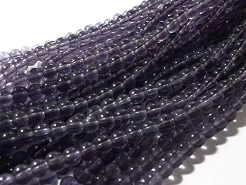 Purple Spherical Pressed Glass Beads (6 mm) (Pack of 12 Strings), 2 image