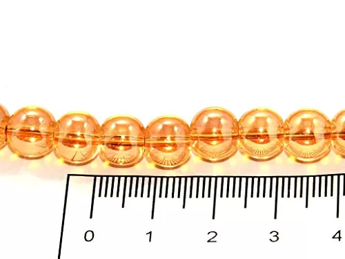 4MM Golden Transparent Glass Pearl for Jewellery Making Beading Art and Craft Supplies (1 String), 2 image