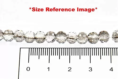 Silver Metallic 96 Cutting Spherical Crystal Beads(6 mm) 1 String for  Jewellery Making Beading Arts and Crafts and Embroidery., 2 image