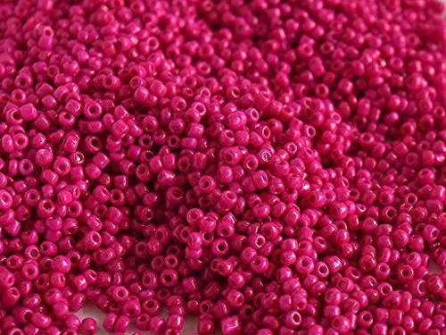 Opaque Pink Round Rocailles/Glass Seed Beads (8/0-3.0 mm 100 Grams) for  Jewellery Making Beading Embroidery Art and Craft, 2 image