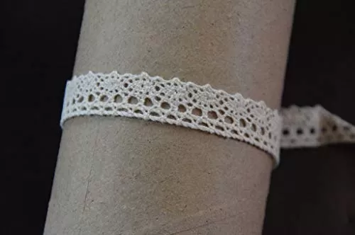 Cotton Lace Used for Trims Embroidered Laces Applique Sewing Supplies 10 m (Off White), 2 image