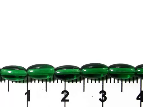 8MM Dark Green Oval Pressed Glass Beads for Jewellery Making Beading Art and Craft Supplies (12 Strings), 3 image