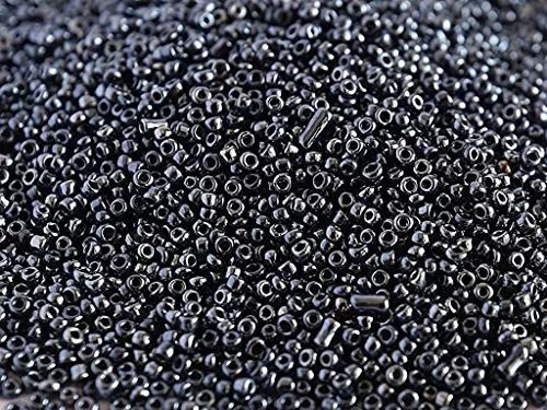 Opaque Luster Black Round Rocailles/Glass Seed Beads (11/0-2.0 mm) (450 Grams) for  Jewellery Making Beading Arts and Crafts and Embroidery., 2 image