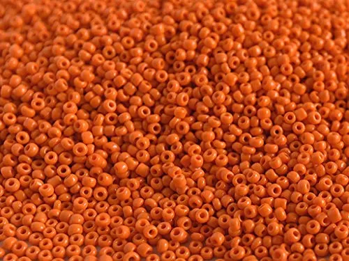 Opaque Orange Round Rocailles/Glass Seed Beads (11/0-2.0 mm 100 Grams) Standard Quality for  Jewellery Making Beading Embroidery Art and Craft, 2 image