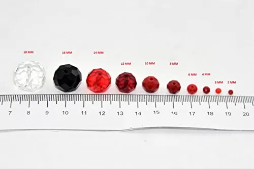 Red Opaque Tyre/Rondelle Shaped Crystal Beads (4 mm) 1 Line for  Jewellery Making Beading Arts and Crafts and Embroidery., 2 image