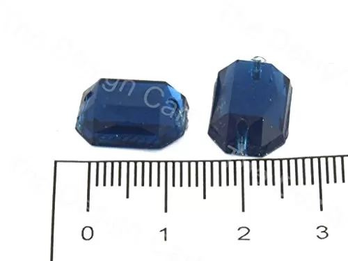 Blue Rectangle 2 Hole Acrylic Stones (10 mm * 14 mm) (5 Gross) - Used for Embroidery Sewing Handbags Art and Craft, 2 image