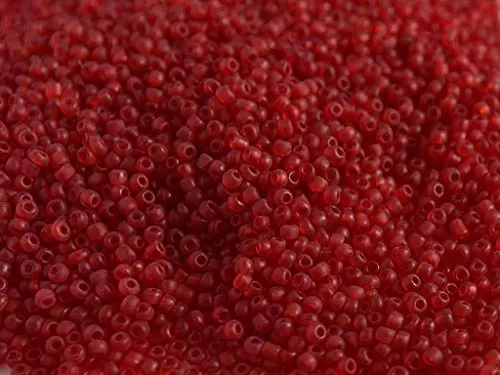 Transparent Maroon Round Rocailles/Glass Seed Beads (8/0-3.0 mm) (450 Grams) Standard Quality for  Jewellery Making Beading Arts and Crafts and Embroidery., 2 image