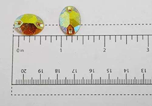 Faceted Yellow Oval Acrylic Stones (0.5 Inch * 0.8 Inch) (50 Grams) - for Jewellery Making Stitching Art and Craft, 2 image