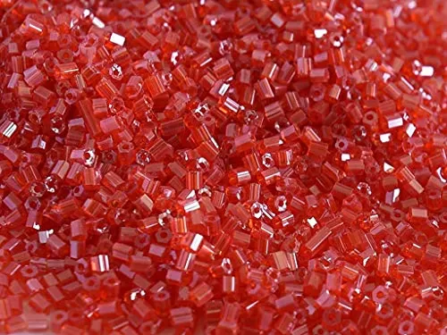 Transparent Dark Red 2 Cut Beads/Glass Seed Beads (11/0-2.0 mm) (450 Grams) Standard Quality for  Jewellery Making Beading Arts and Crafts and Embroidery., 2 image