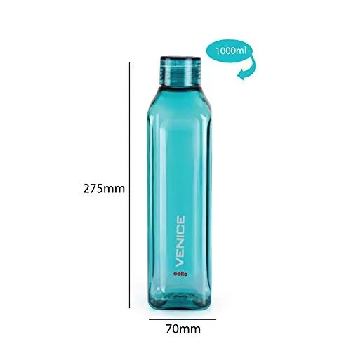 Venice Plastic Water Bottle 1 Litre Set of 2 Green, 3 image