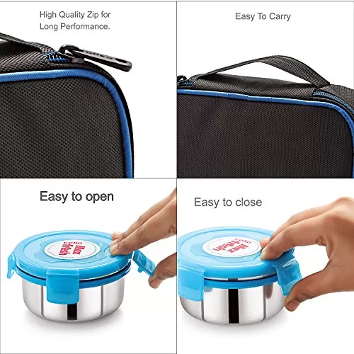 Cello Max Fresh Perfect 3 Container Lunch Box With Bag,Multicolour