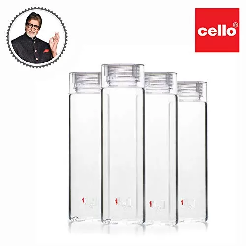 H2O Premium Edition Plastic Bottle 1 Litre Set of 4 Clear, 5 image