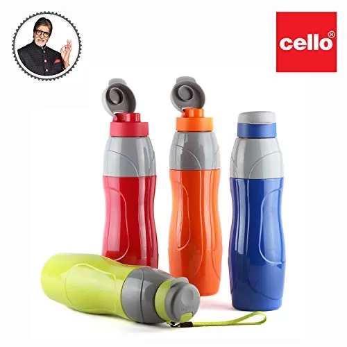 Cello Puro Plastic Sports Insulated Water Bottle 900 ml Set of 4 Assorted, 10 image