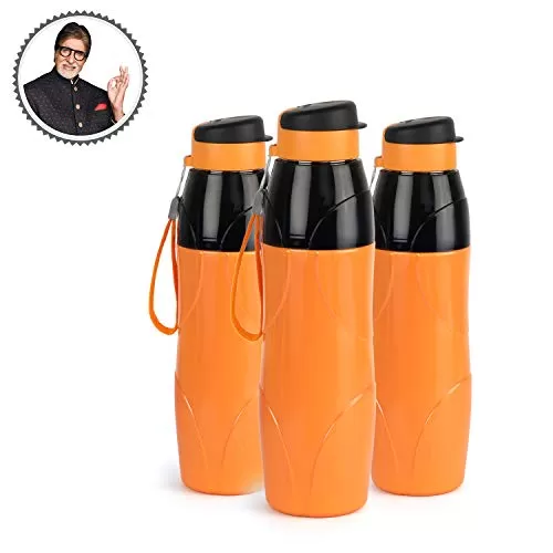Cello Puro Steel-X Lexus Insulated Bottles with Stainless Steel Inner Set of 3 900ml Orange, 2 image