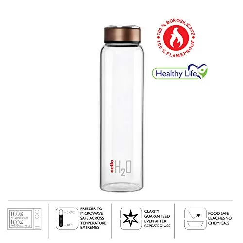 H2O Borosilicate Glass Water Bottle 1 Litre Multicolor, 6 image